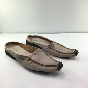 TREMP Sandal Women EU 36.5/US 6 Grey Beige Leather Pointed Toe Loafers Slip-On